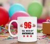 foto 2 Mok met tekst erop bedrukt 96 en woest aantrekkelijk leuk cadeau voor een jarige van 96 jaar