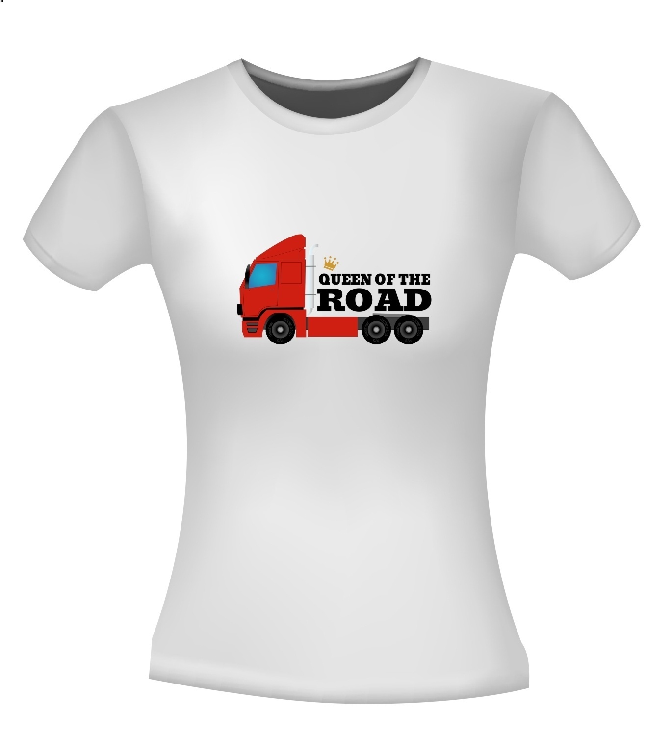 queen of the road T-shirt vrouwelijke vrachtwagenchauffeur