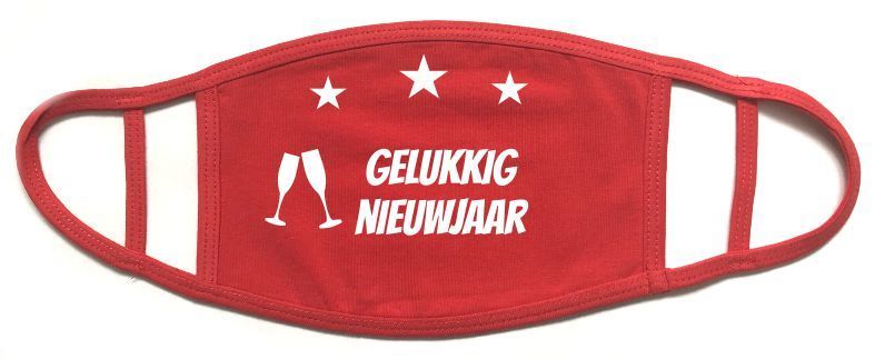 rood mondkapje gelukkig nieuwjaar