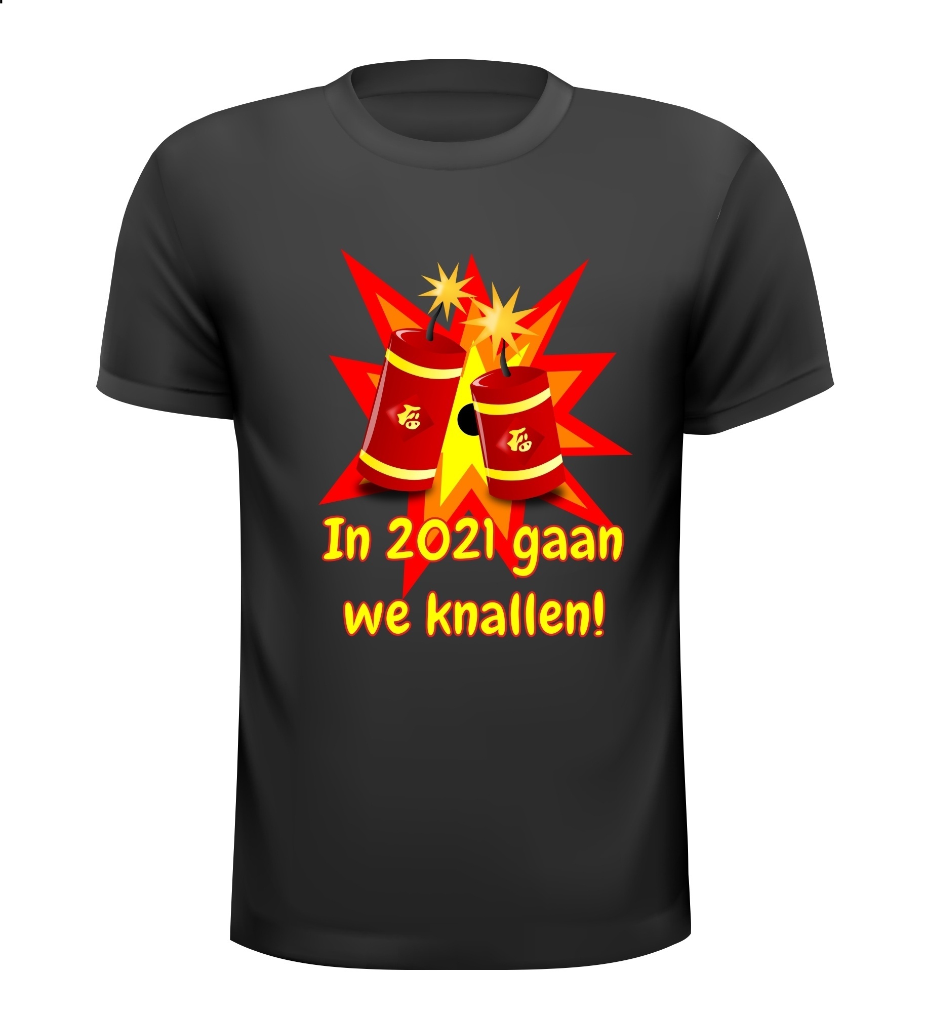 T-shirt 2021 jaarwisseling vuurwerk verbod alternatief we gaan in 2021 knallen