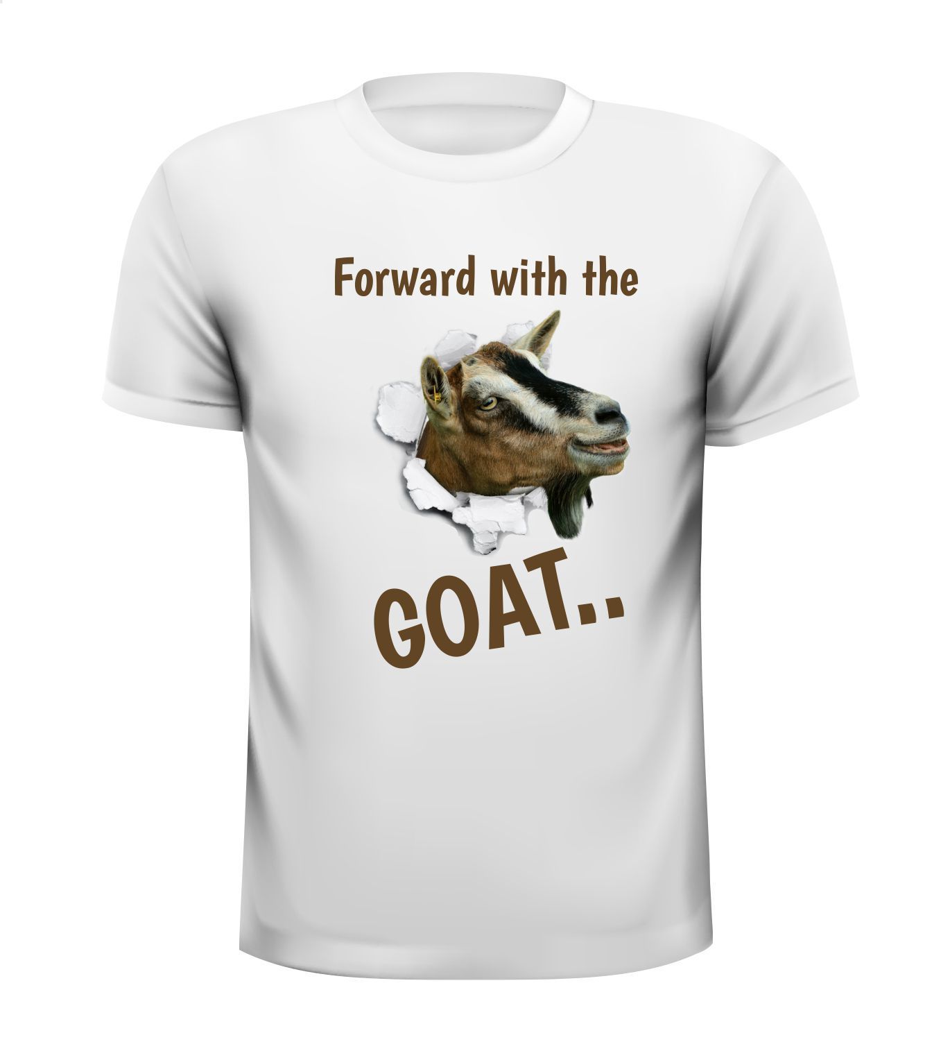 T-shirt vooruit met de geit forward with the goat slecht vertaald