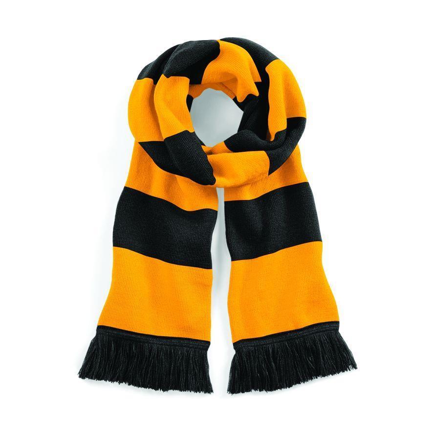  Sjaal zwart met geel gold 182 cm