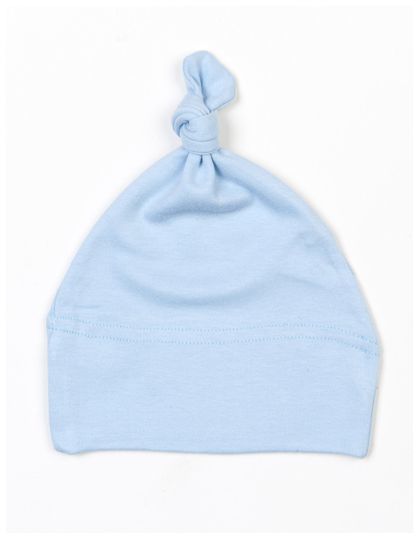 Geknoopte baby mutsje licht blauw