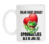 Mok mijn hart maakt sprongetjes als ik jou zie met springende kikker grappig