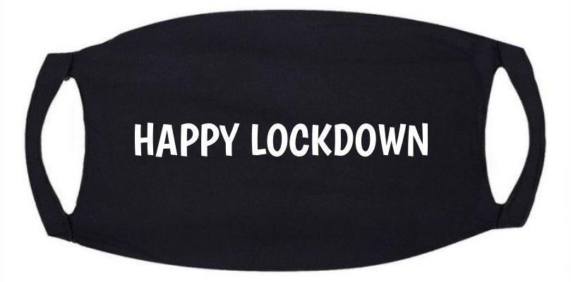 Mondkapje happy lockdown mondmasker humor grappig groet