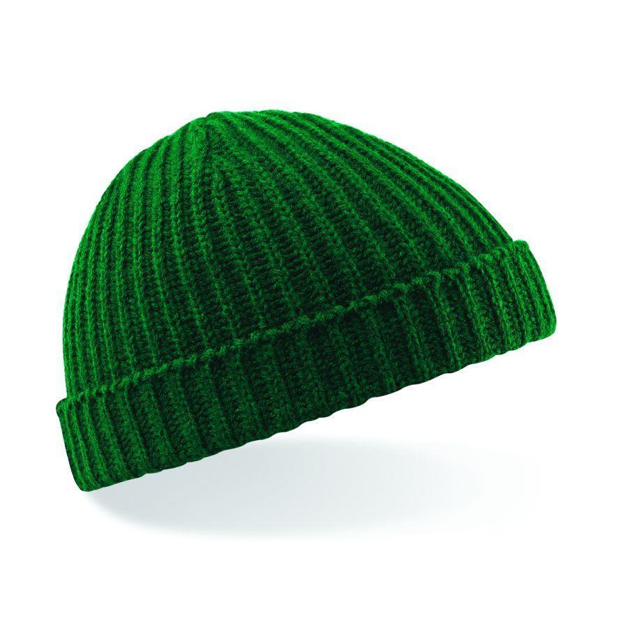 Muts geribbeld volwassen bottle green groen stijl ondiep. 