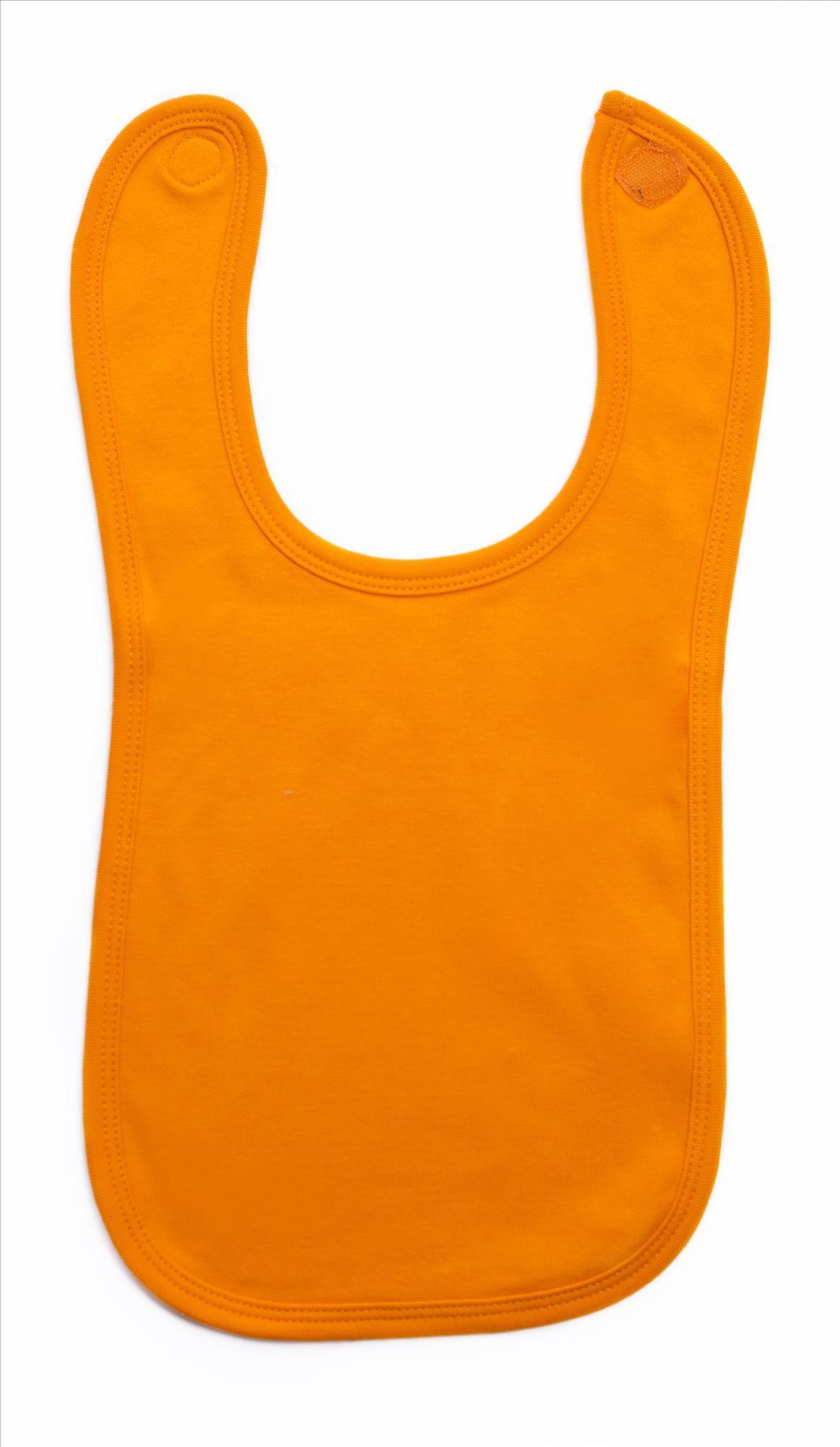 Oranje baby slabbetje met klittenbandsluiting