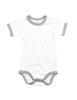 Rompertje met kleuren kraag wit met grijs kraagjes
