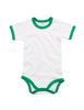 Rompertje met kleuren kraag wit met groene kraagjes