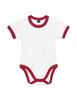 Rompertje met kleuren kraag wit met rode kraagjes