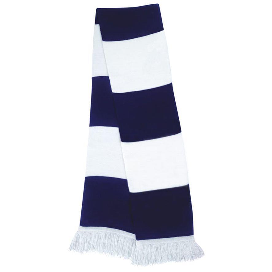 Sjaal donkerblauw met wit 140 cm