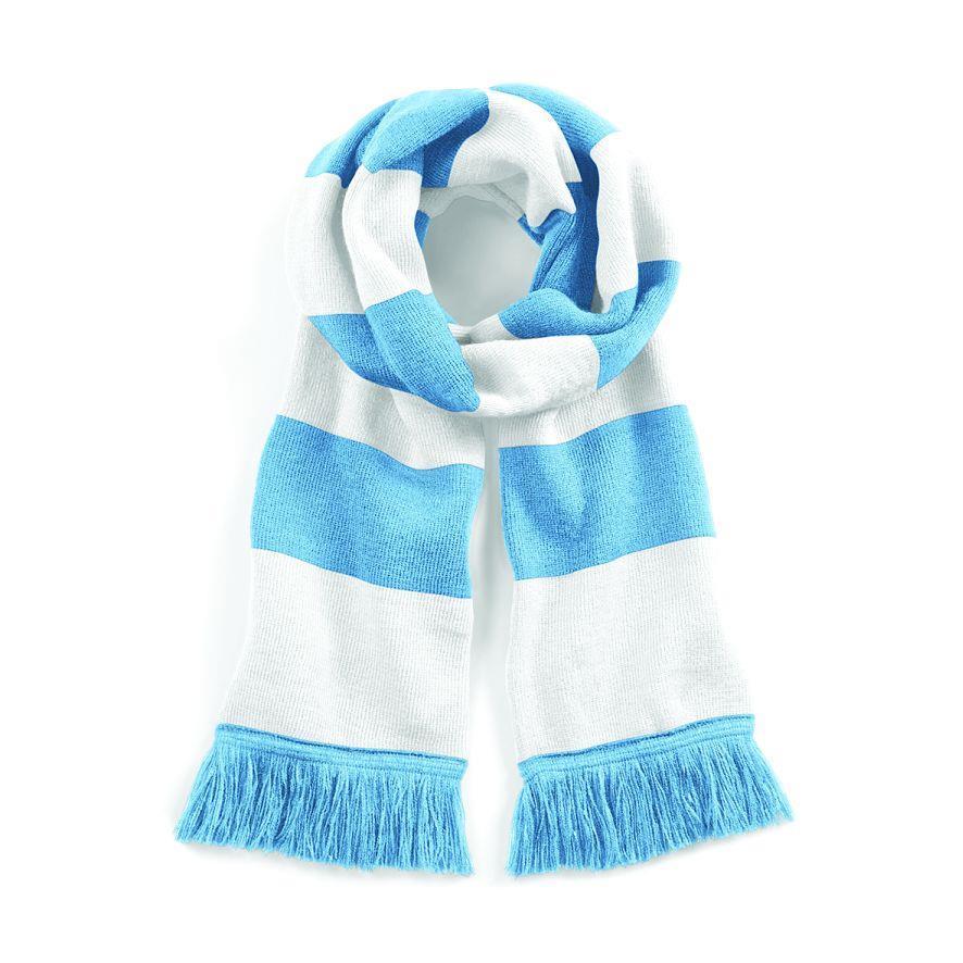 Sjaal lichtblauw met wit 182 cm