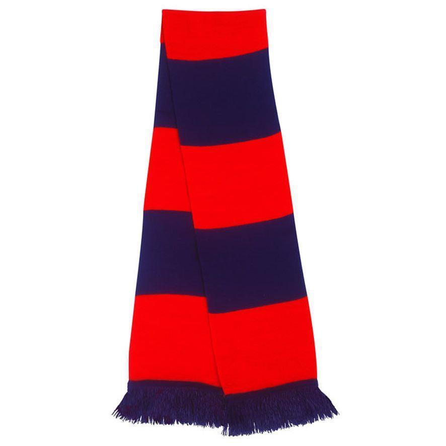 Sjaal rood met blauw 140 cm