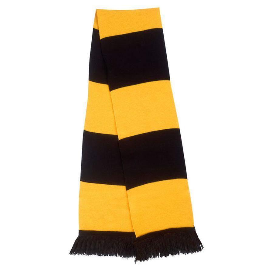 Sjaal zwart met goud geel 140 cm