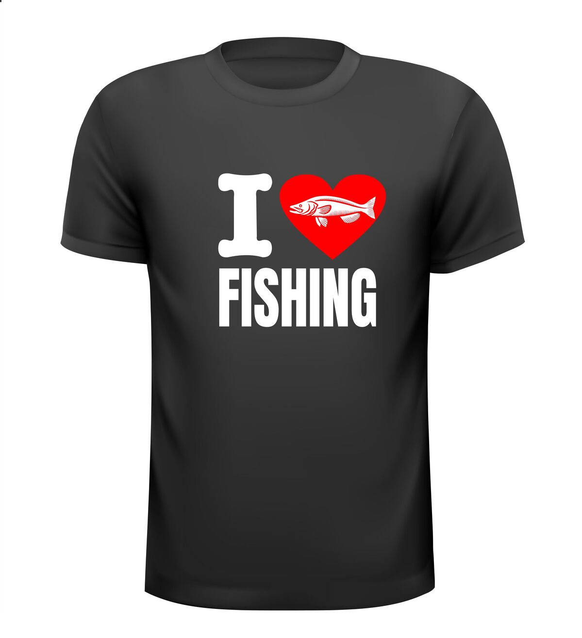 T-shirt i love fishing sportvisser vissers