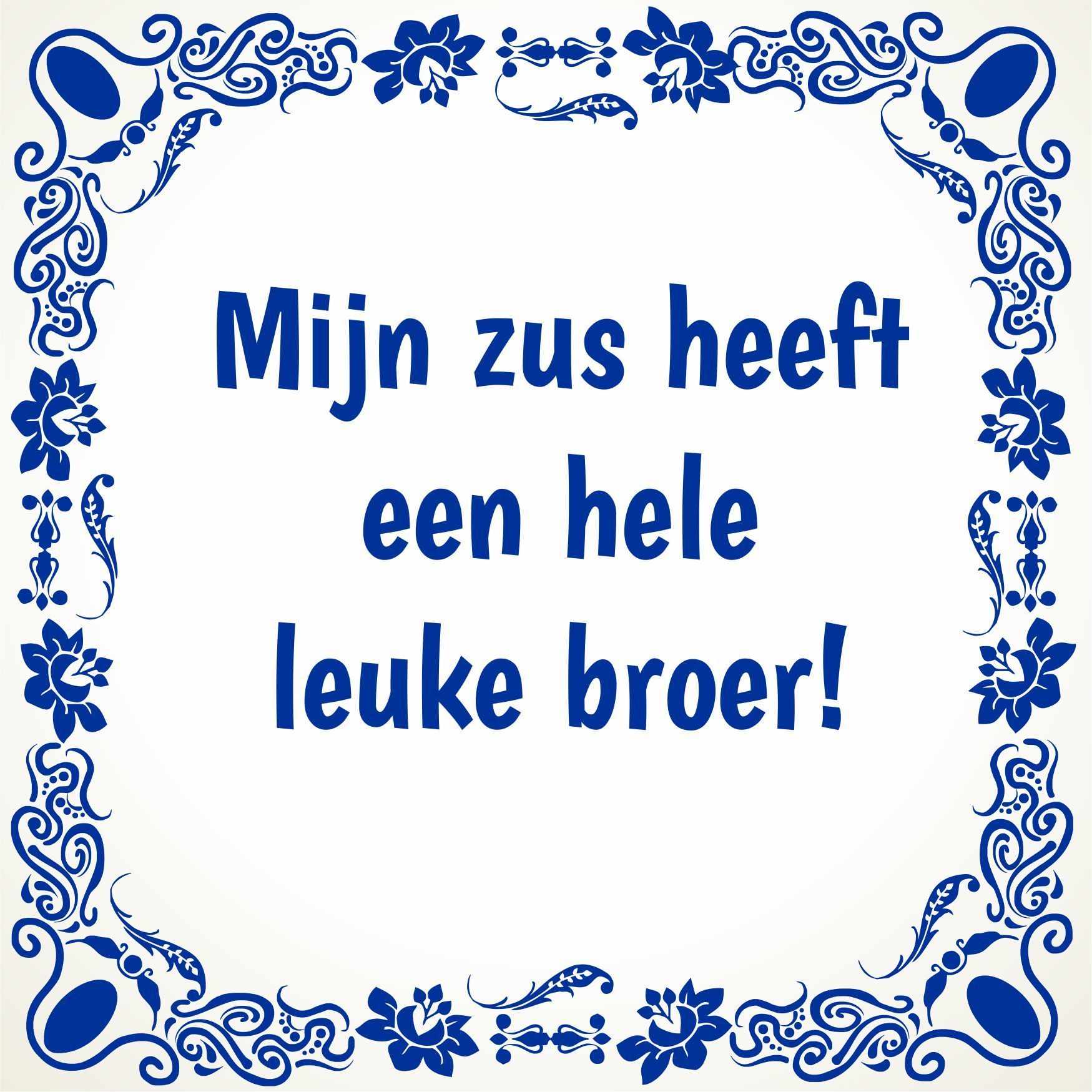 Tegel mijn zus heeft een hele leuke broer