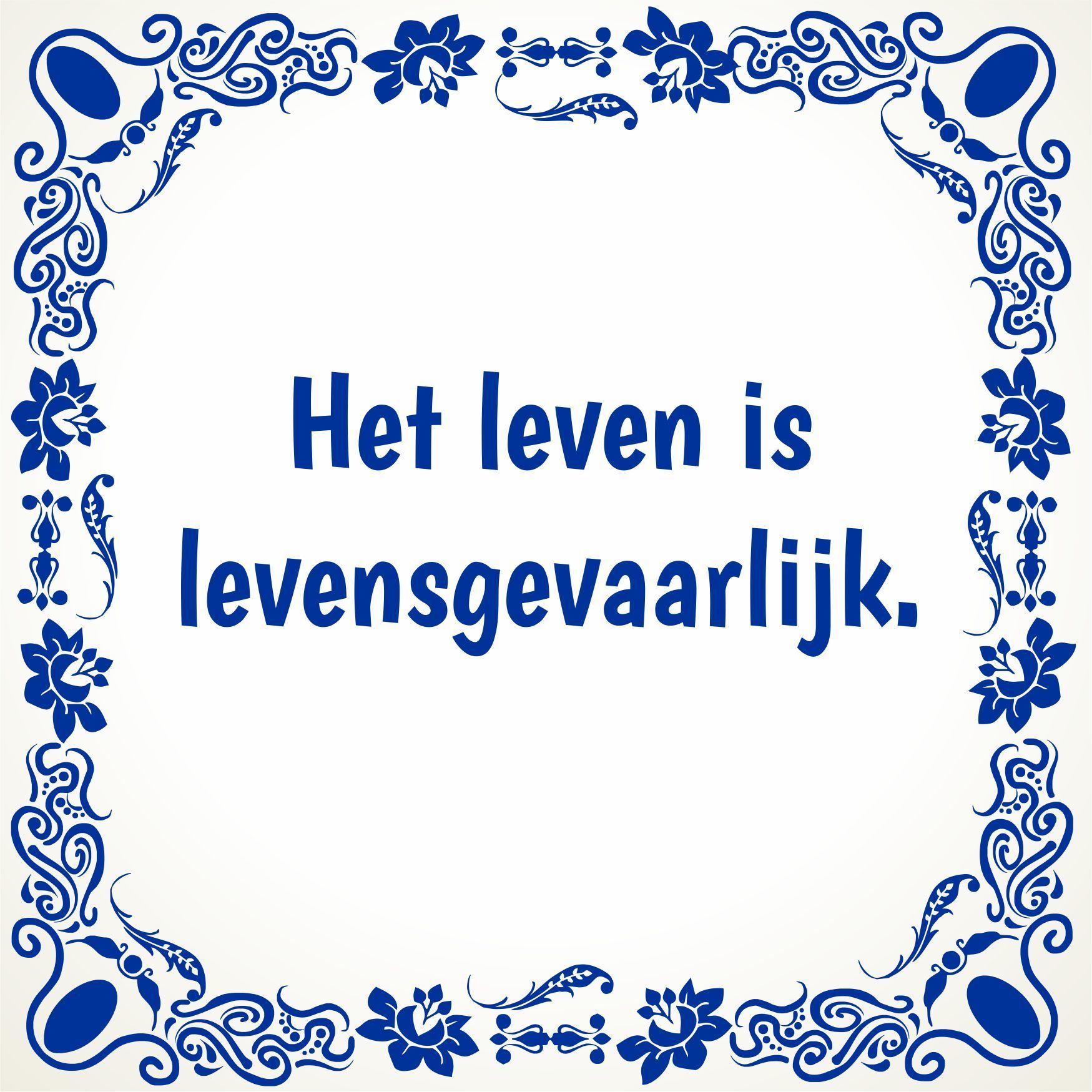 tegeltje het leven is levensgevaarlijk