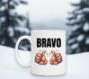 foto 3 Witte Mok met tekst bravo! met opdruk 2 duimen het perfecte cadeautje