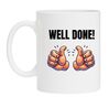 foto 1 Witte mok met tekst well done en twee duimen ideaal als origineel cadeautje