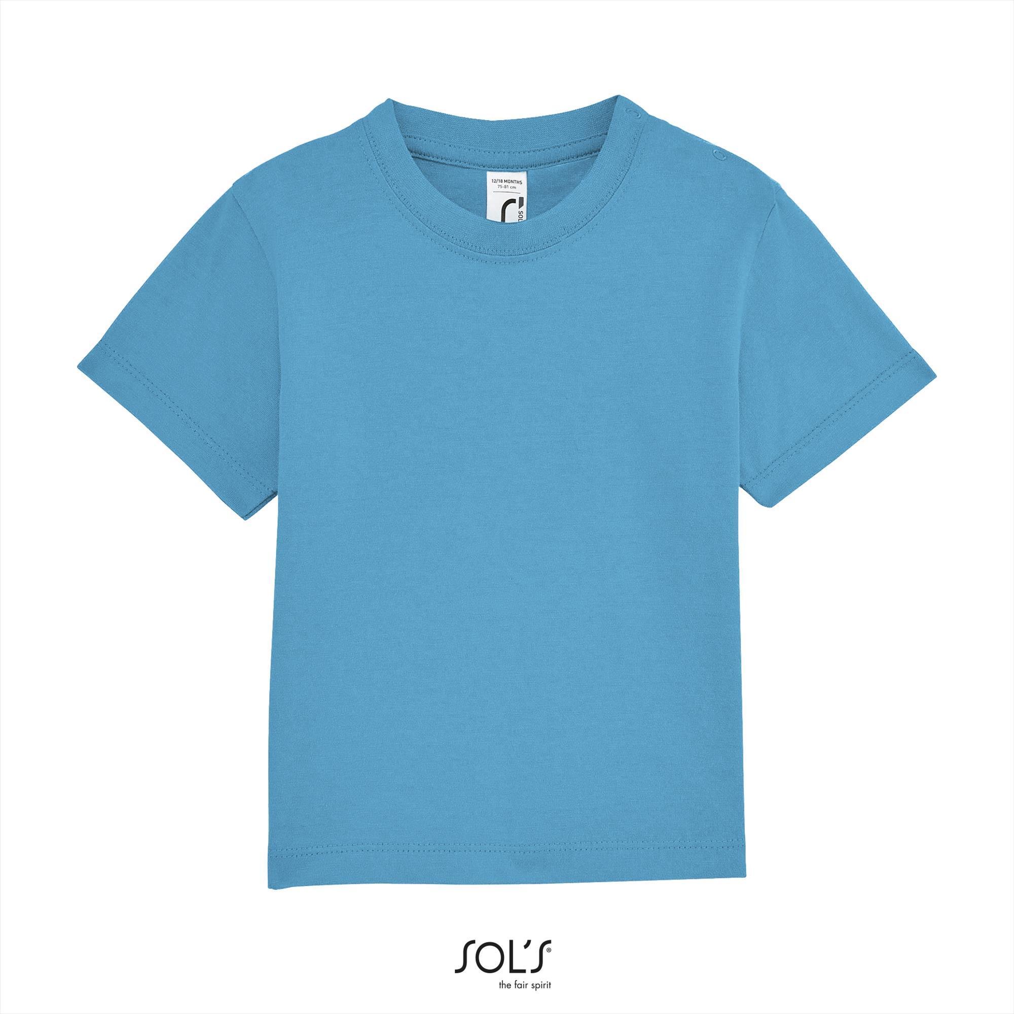 Baby T-shirt aqua blauw