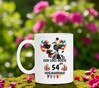 foto 3 Beker verjaardag full colour leeftijd 54 jaar met funny tekst en leuke print koe