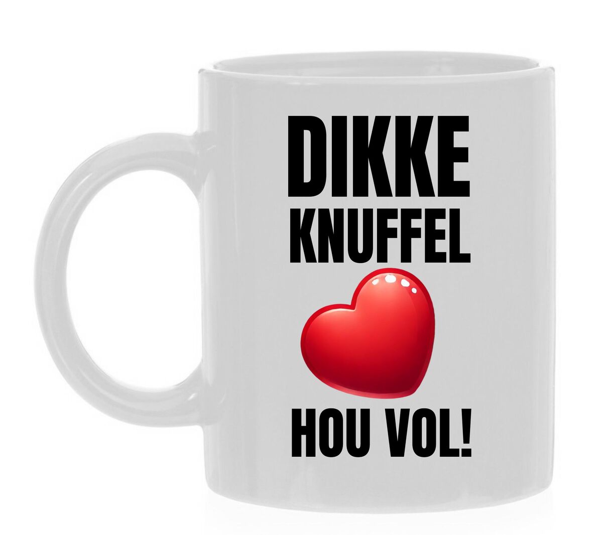 Mok dikke knuffel hou vol bemoedigende tekst