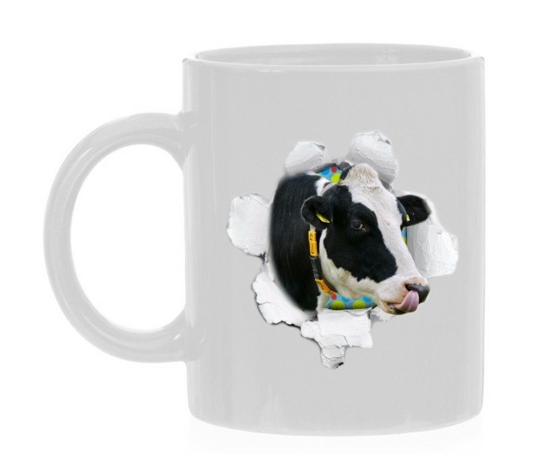 Mok koe kruipend uit T-shirt Hollandse koe