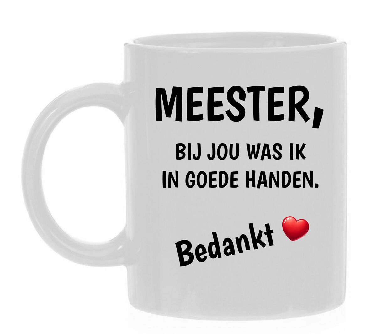 Mok meester, bij jou was ik in goede handen bedankje