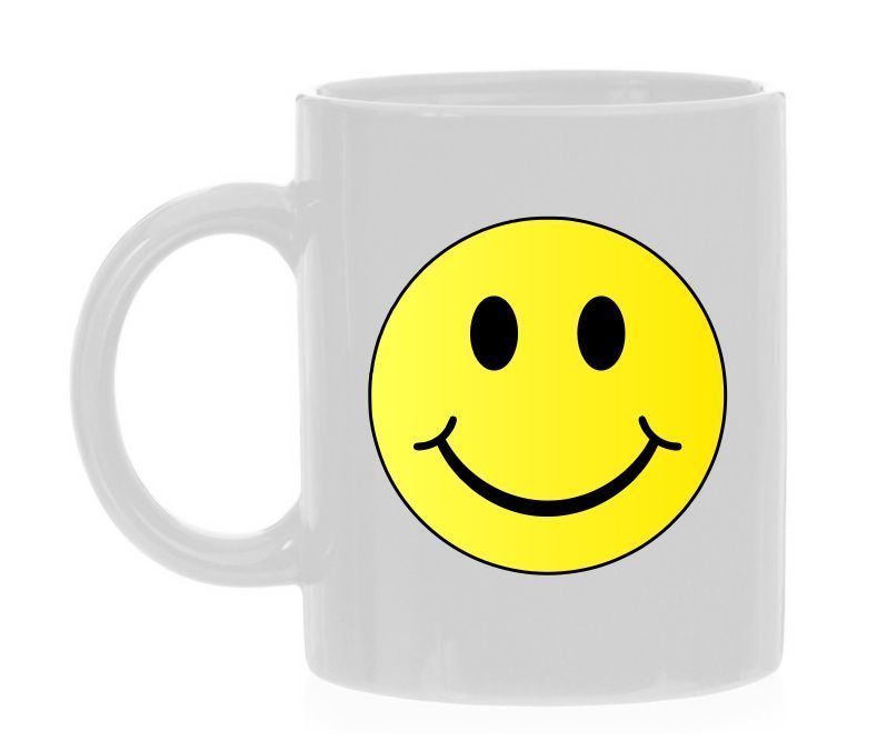 mok Smiley Mok Emotion Gelukkig Gezicht Glimlach Lucky Geluk Geel onwijs gave mok