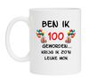 Mok verjaardag feestelijke print en leuke tekst leeftijd honderd jaar