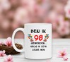 foto 2 mok verjaardag met leuke bedrukking feestelijk tekst 98 jaar