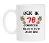 Orginele en feestelijke mok met opdruk en tekst verjaardag 78 jaar