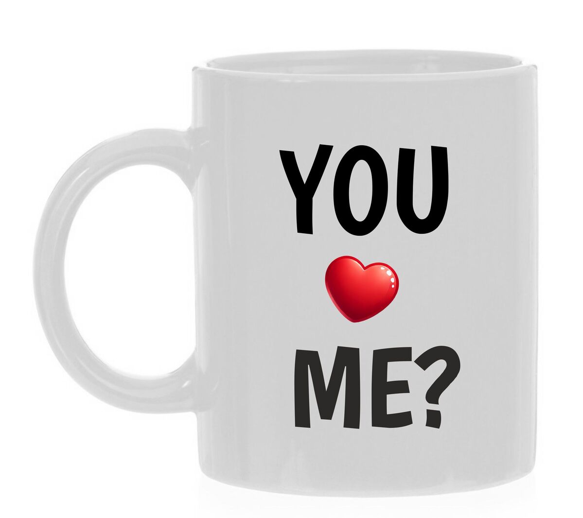 Romantische mok beker you love me - Valentijnsdag - wit - koffiemok theebeker