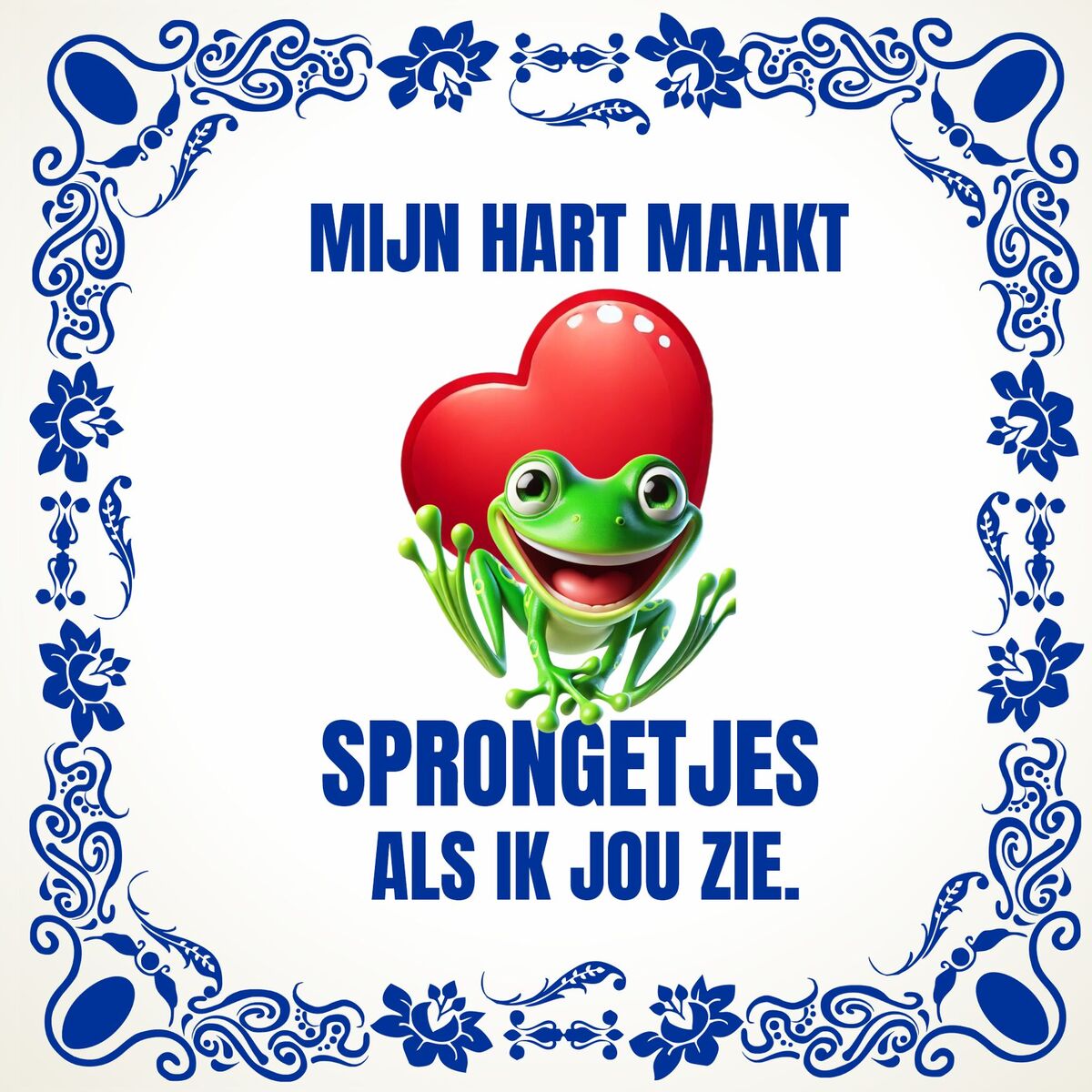 Tegeltje mijn hart maakt sprongetjes als ik jou zie verliefd Valentijn