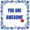 tegeltje you are awesome geweldig Valentijn