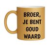 foto 1 Mok broer, je bent goud waard gouden glitters