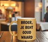 foto 4 Mok broer, je bent goud waard gouden glitters
