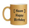 Mok glitter goud happy birthday gepersonaliseerd verjaardag mok bedrukken