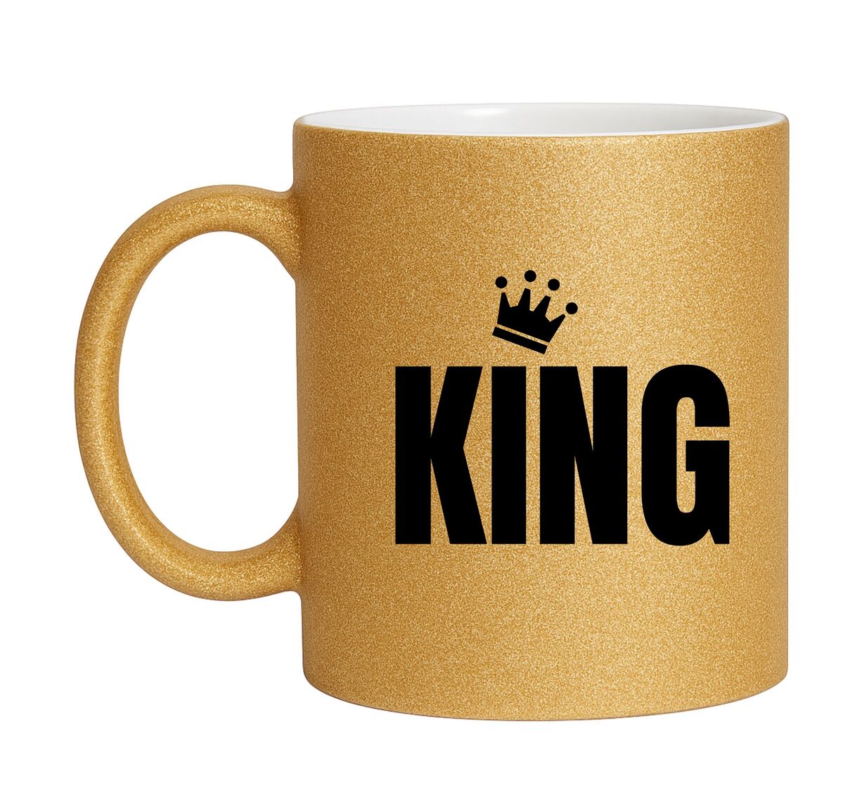 Mok glitter goud opdruk king