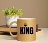 foto 4 Mok glitter goud opdruk king