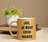 foto 4 Mok juf je bent goud waard glitter gouden koffie of thee mok