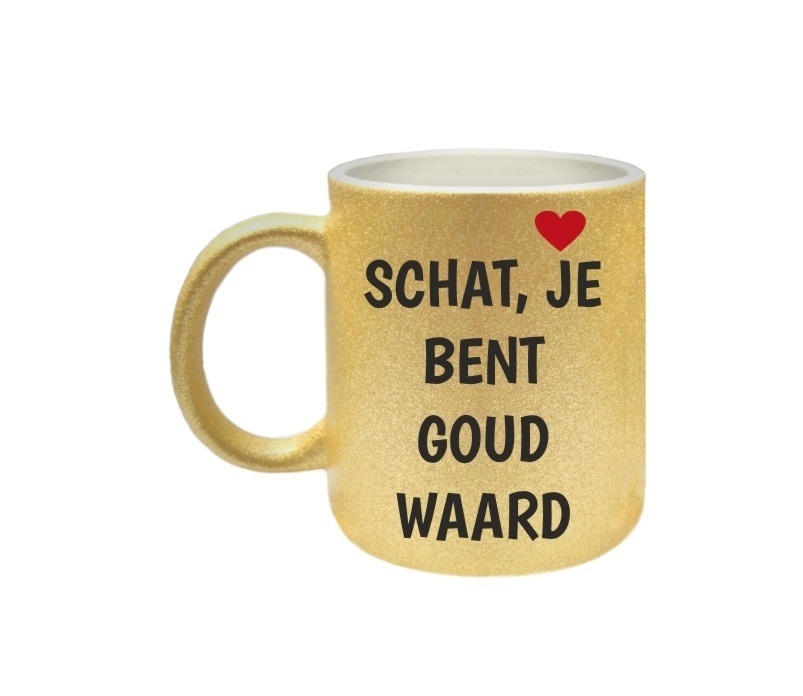 Mok schat je bent goud waard leuk lief opvallend Valentijn cadeau