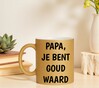 foto 2 Papa je bent goud waard glitter gouden koffie mok