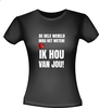 foto 2 T-shirt de hele wereld mag het weten! ik hou van jou! Valentijn shirt