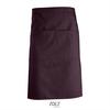 Halflange schort in de kleur Burgundy met 2 zakken