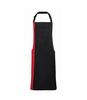 Schort lang zwart met rood volwassen