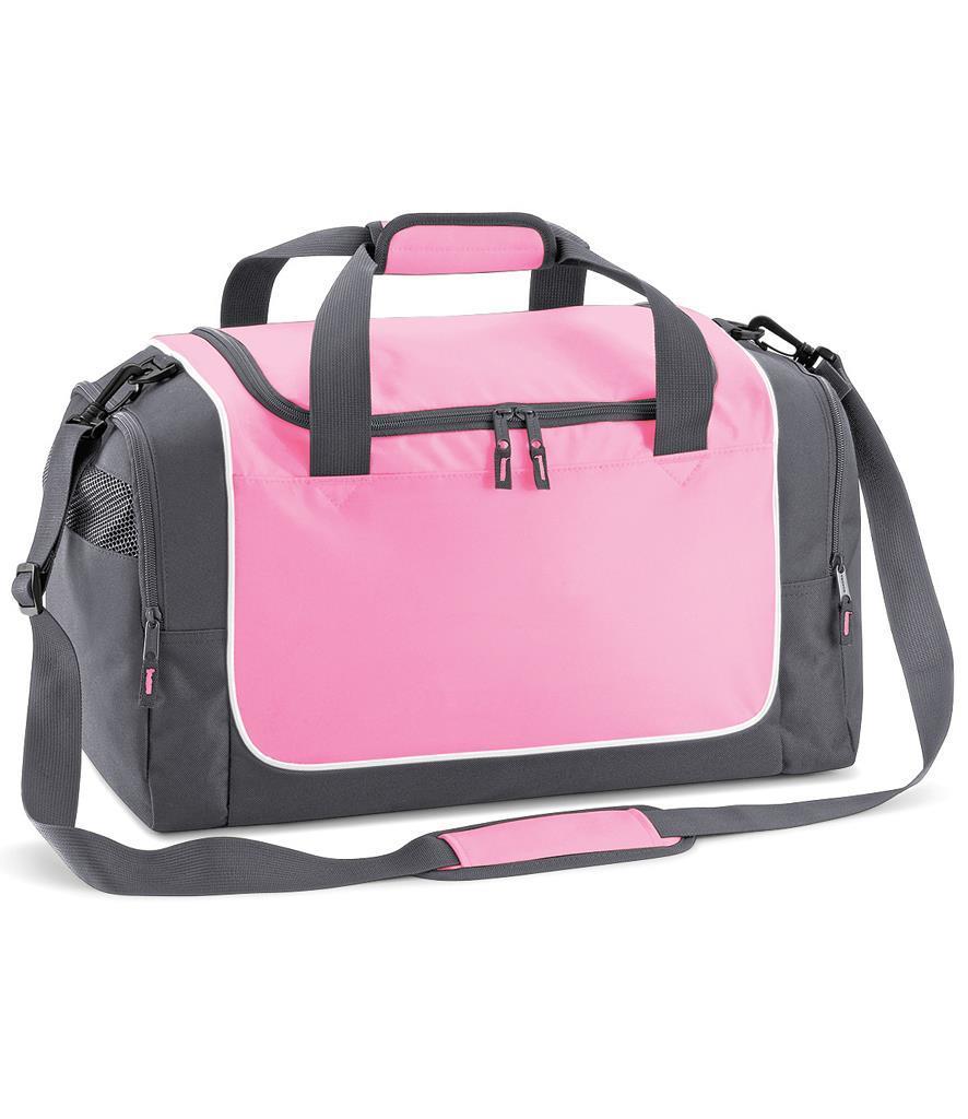 Compacte sportieve sporttas 30 liter roze met grijs