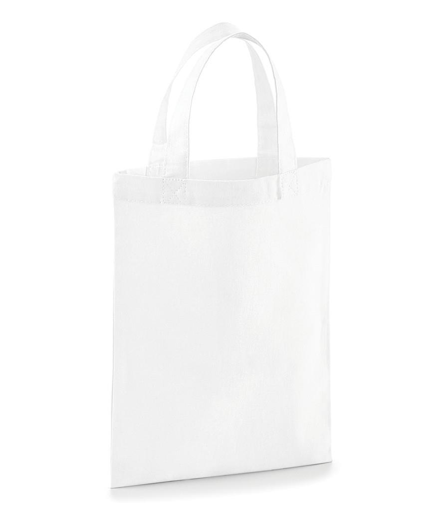 Duurzame witte kleine boodschappentas katoen 25 x 19 cm  geheel te personaliseren!
