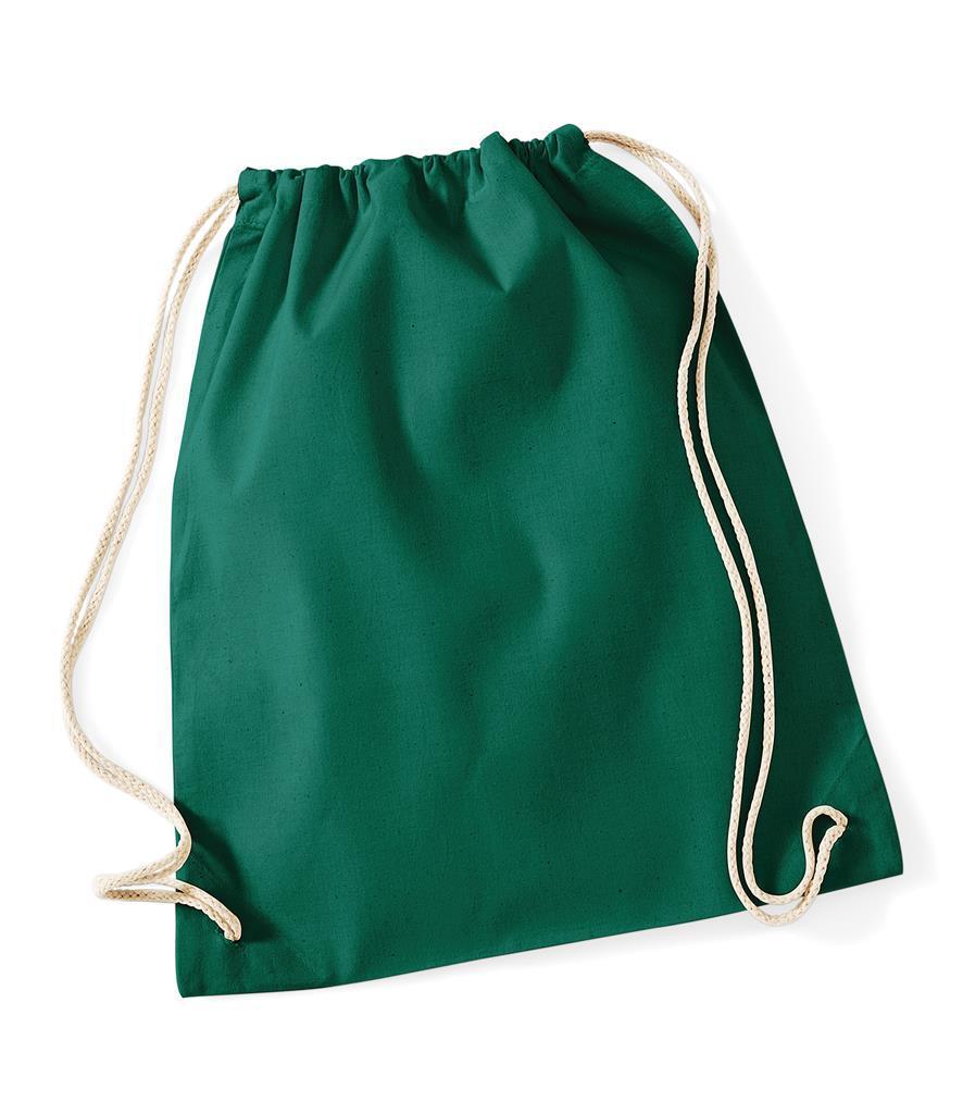 Handige handzame Katoenen gymtas flessen groen bedrukbaar