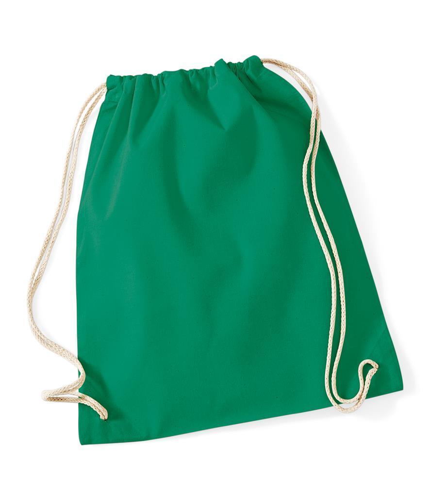 Handige handzame Katoenen gymtas groen bedrukbaar personaliseren